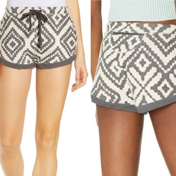 FP Movement by Free People Where The Wind Blows Jacquard Shorts cotton pull on L - Picture 1 of 11